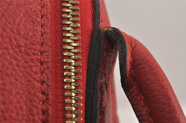 Auth Louis Vuitton Monogram Empreinte Marais MM Hand Bag Red M41190 LV 6381J