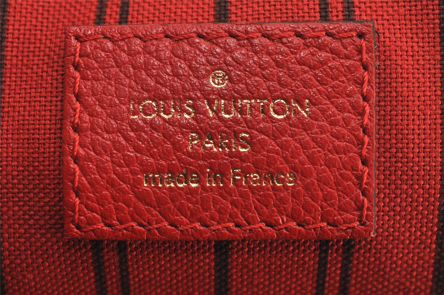 Auth Louis Vuitton Monogram Empreinte Marais MM Hand Bag Red M41190 LV 6381J