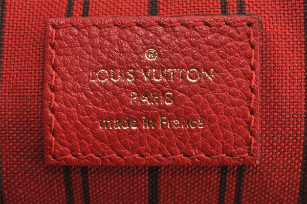 Auth Louis Vuitton Monogram Empreinte Marais MM Hand Bag Red M41190 LV 6381J