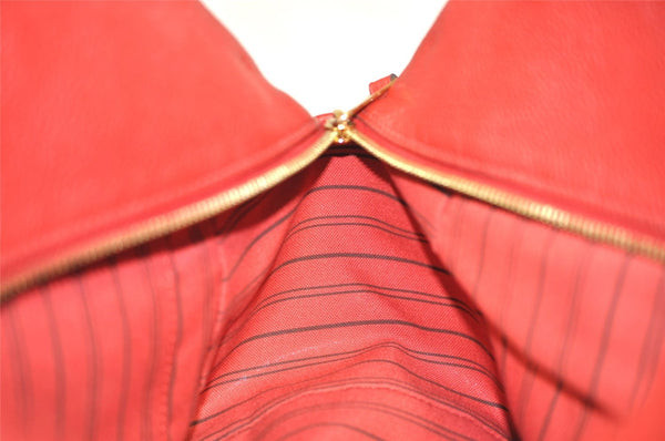 Auth Louis Vuitton Monogram Empreinte Marais MM Hand Bag Red M41190 LV 6381J