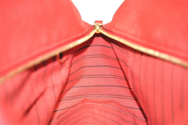 Auth Louis Vuitton Monogram Empreinte Marais MM Hand Bag Red M41190 LV 6381J