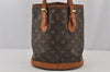 Authentic Louis Vuitton Monogram Bucket PM Shoulder Tote Bag M42238 Junk 6383J