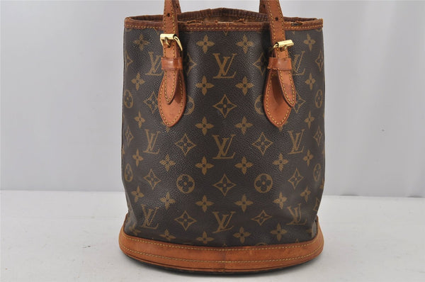 Authentic Louis Vuitton Monogram Bucket PM Shoulder Tote Bag M42238 Junk 6383J