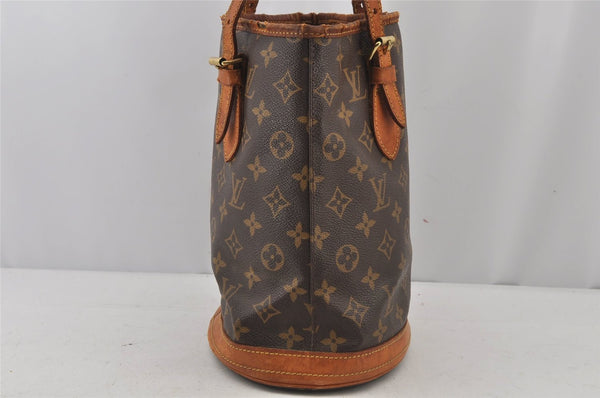 Authentic Louis Vuitton Monogram Bucket PM Shoulder Tote Bag M42238 Junk 6383J