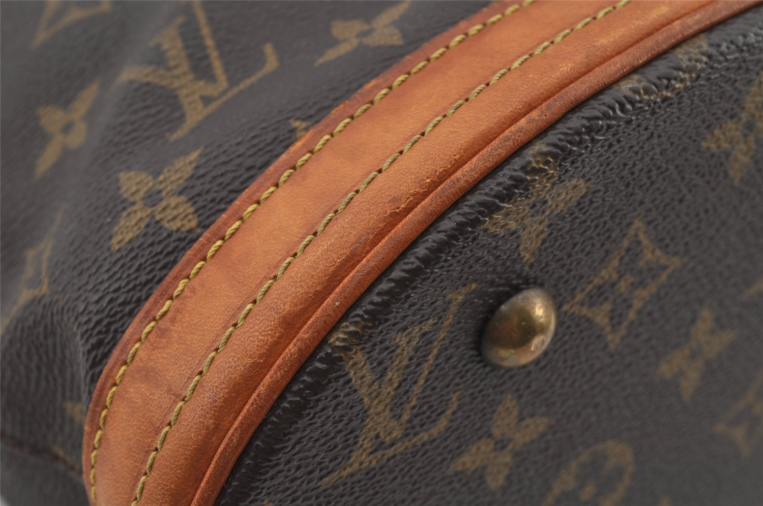 Authentic Louis Vuitton Monogram Bucket PM Shoulder Tote Bag M42238 Junk 6383J