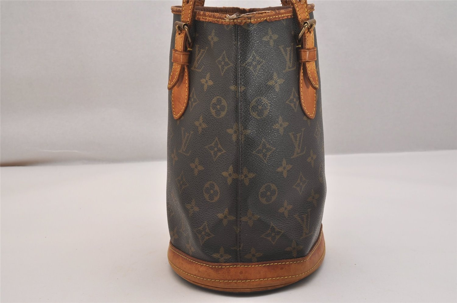 Authentic Louis Vuitton Monogram Bucket PM Shoulder Tote Bag M42238 Junk 6384J