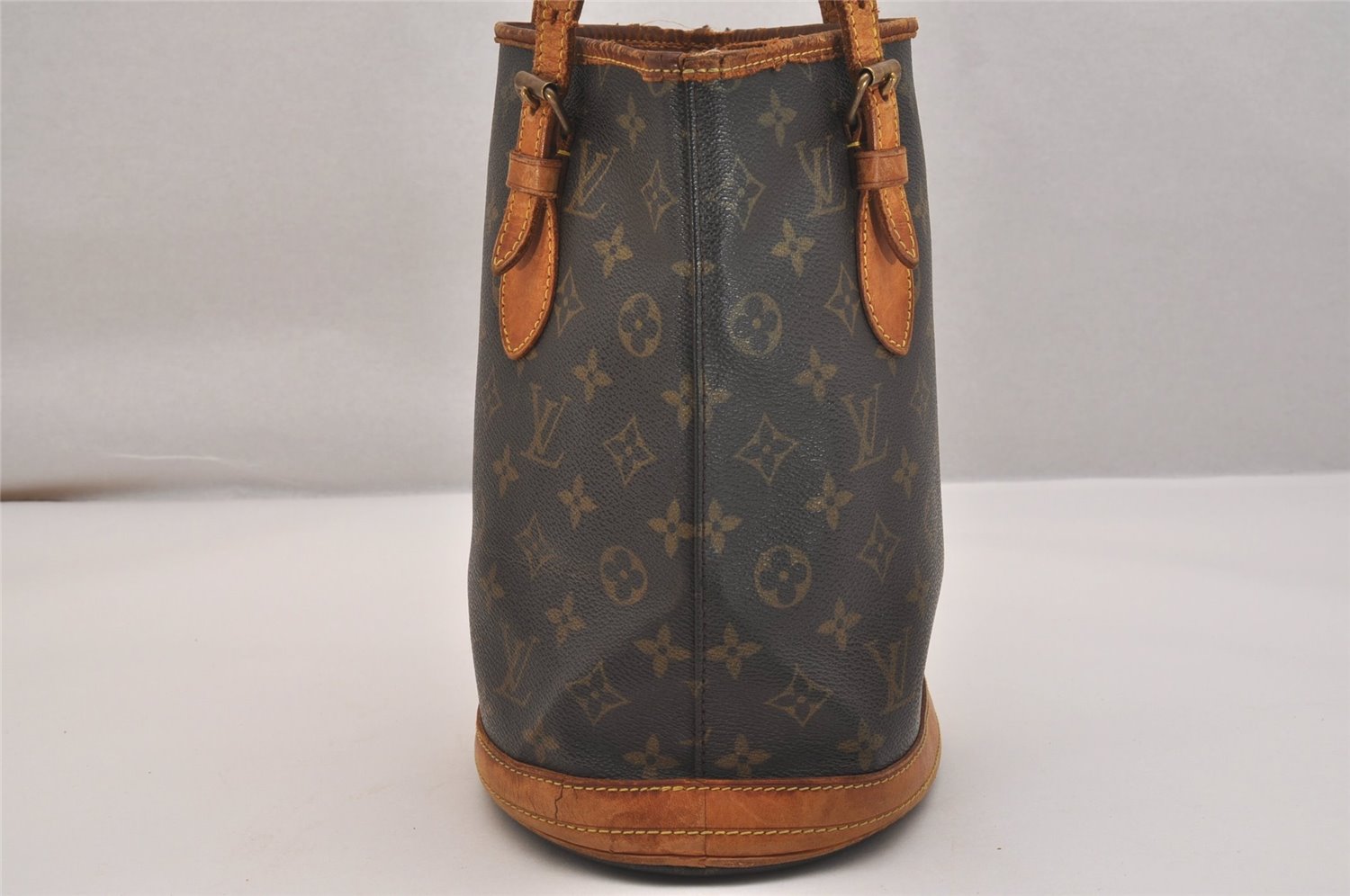 Authentic Louis Vuitton Monogram Bucket PM Shoulder Tote Bag M42238 Junk 6384J