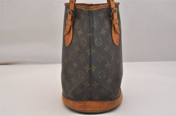 Authentic Louis Vuitton Monogram Bucket PM Shoulder Tote Bag M42238 Junk 6384J