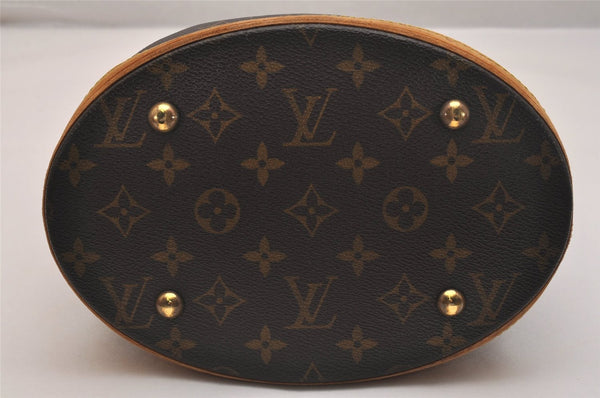 Authentic Louis Vuitton Monogram Bucket PM Shoulder Tote Bag M42238 Junk 6384J