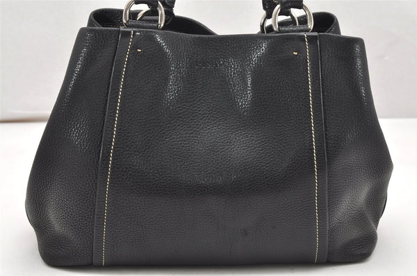 Authentic PRADA Vintage Leather 2Way Shoulder Tote Bag Black 6384K