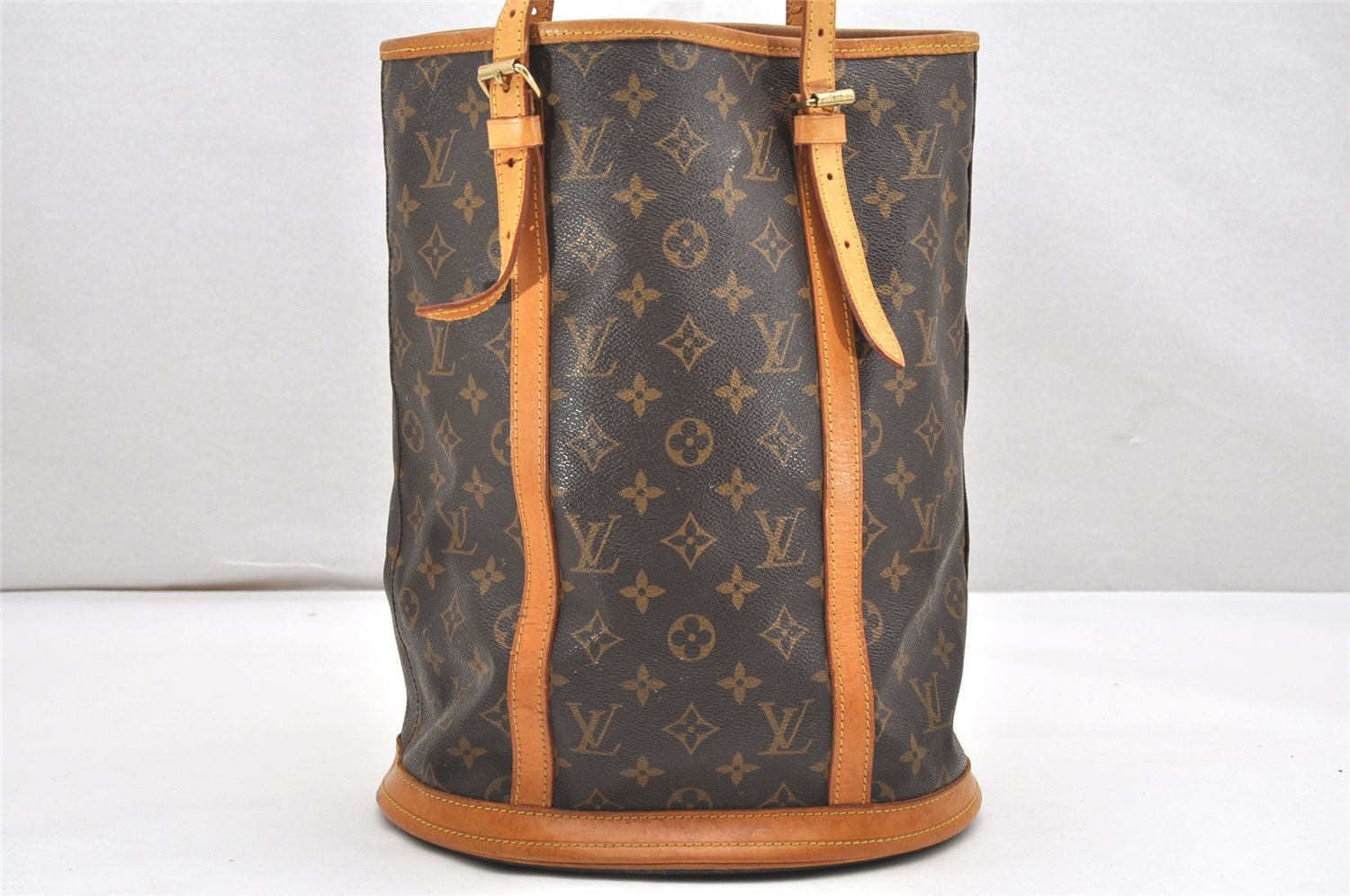 Authentic Louis Vuitton Monogram Bucket GM Shoulder Tote Bag M42236 Junk 6385K