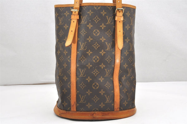 Authentic Louis Vuitton Monogram Bucket GM Shoulder Tote Bag M42236 Junk 6385K