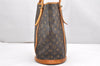 Authentic Louis Vuitton Monogram Bucket GM Shoulder Tote Bag M42236 Junk 6385K