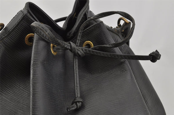 Authentic Louis Vuitton Epi Noe Shoulder Drawstring Bag Black M59002 LV 6386I
