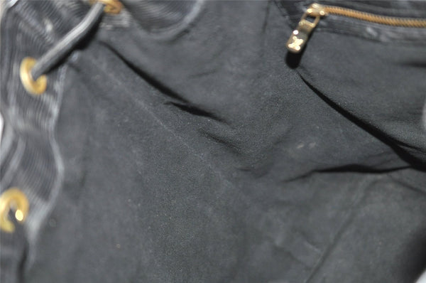 Authentic Louis Vuitton Epi Noe Shoulder Drawstring Bag Black M59002 LV 6386I