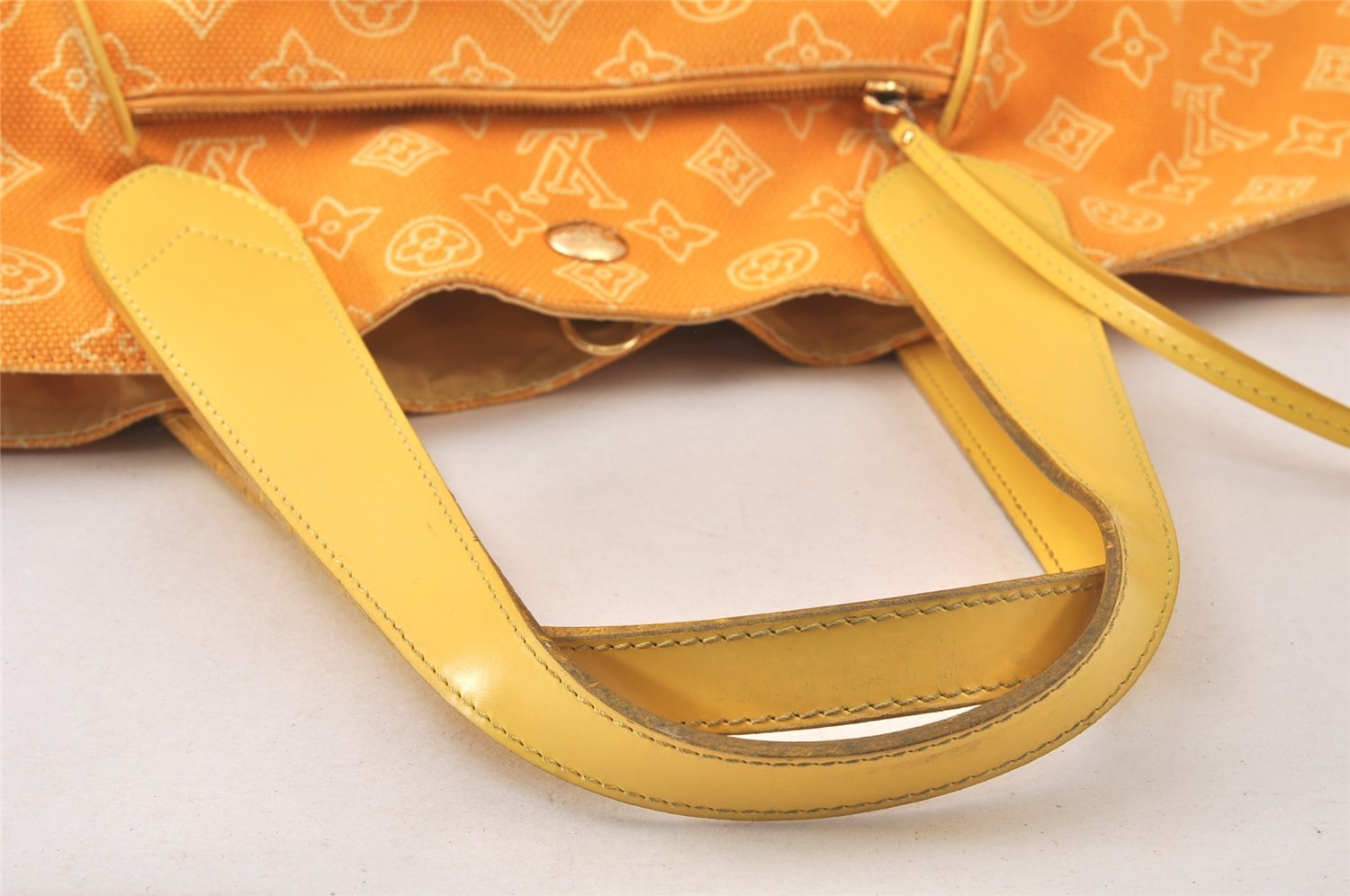 Auth Louis Vuitton Beach Line Cabas Ipanema PM Tote Bag Yellow M95985 LV 6387K