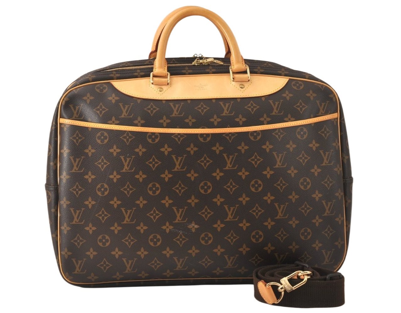 Authentic Louis Vuitton Monogram Alize 24 Heures Boston Hand Bag M41399 LV 6388K