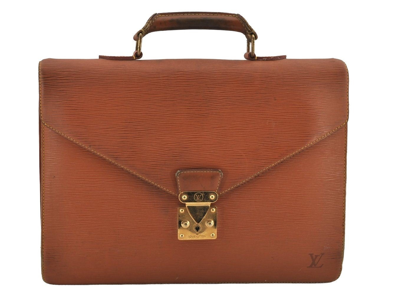Auth Louis Vuitton Epi Serviette Conseiller Briefcase Brown M54428 Junk 6391J