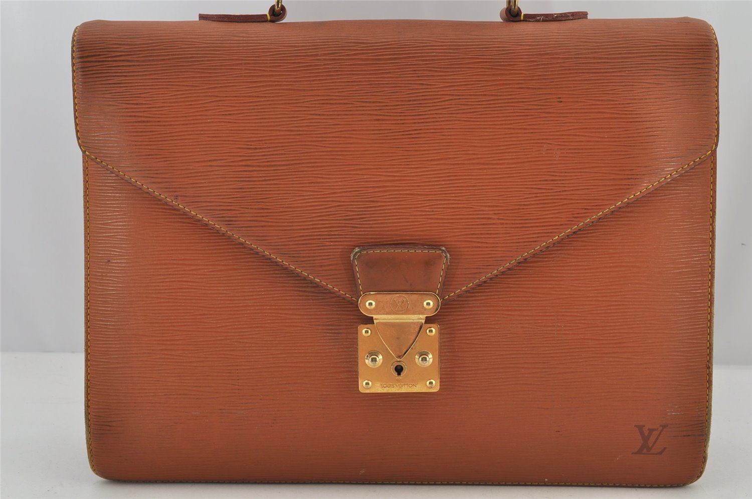 Auth Louis Vuitton Epi Serviette Conseiller Briefcase Brown M54428 Junk 6391J