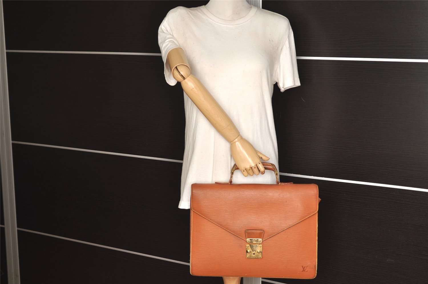 Auth Louis Vuitton Epi Serviette Conseiller Briefcase Brown M54428 Junk 6391J