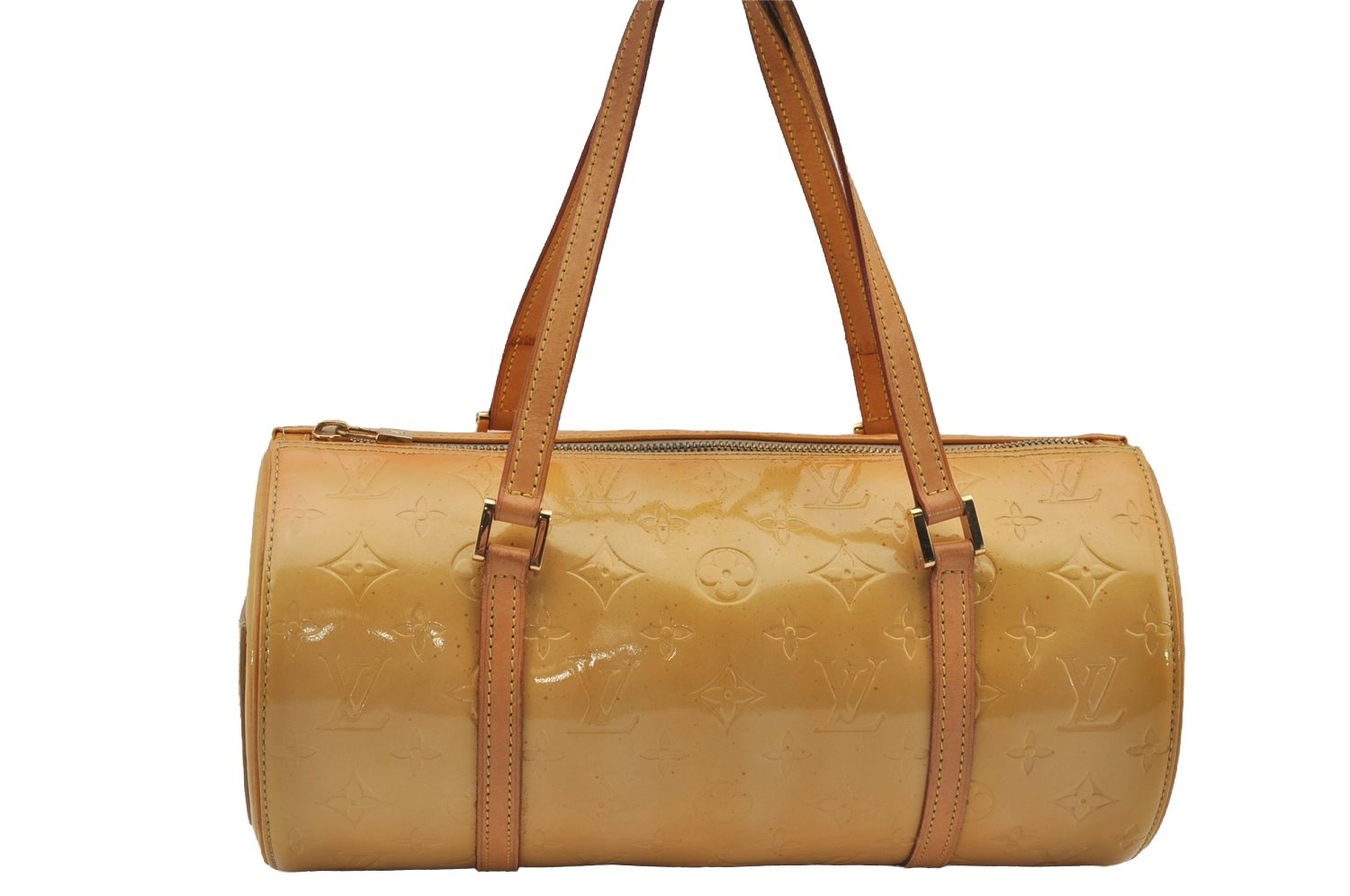 Authentic Louis Vuitton Vernis Bedford Hand Bag Yellow Beige M91006 LV 6392J