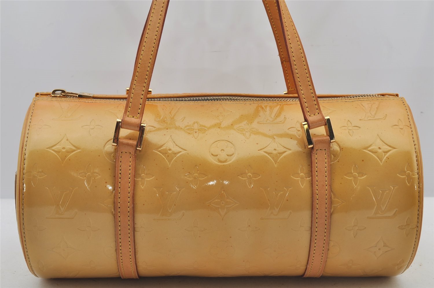 Authentic Louis Vuitton Vernis Bedford Hand Bag Yellow Beige M91006 LV 6392J