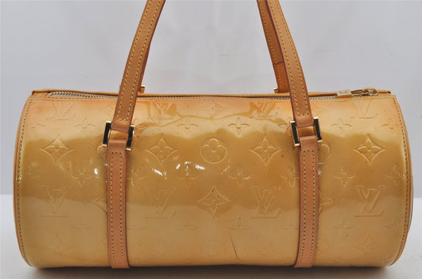 Authentic Louis Vuitton Vernis Bedford Hand Bag Yellow Beige M91006 LV 6392J