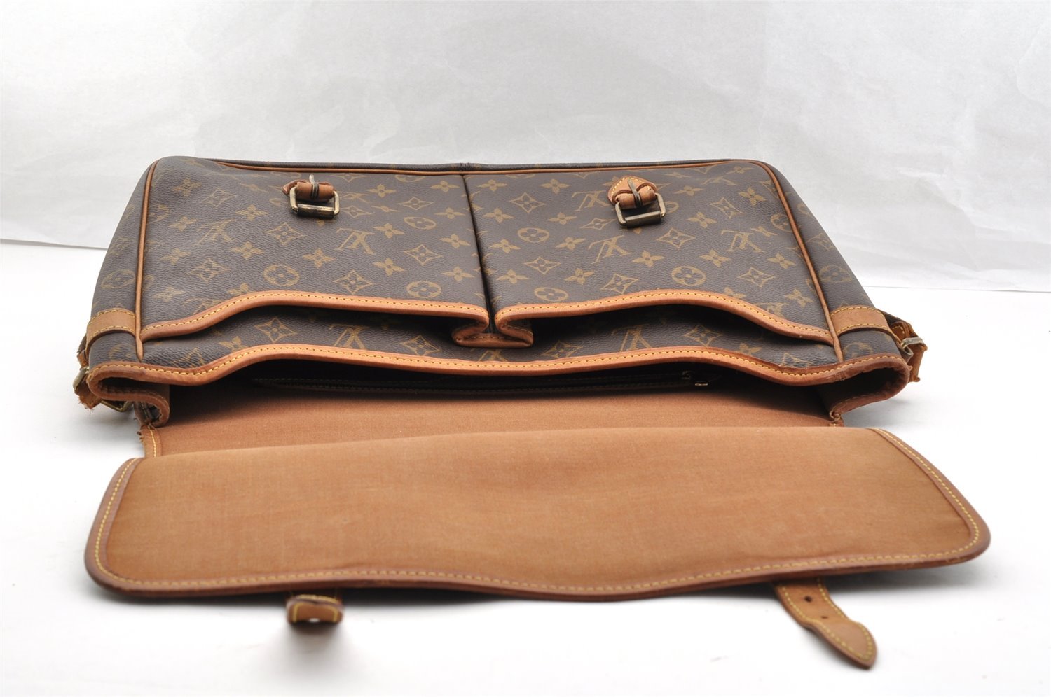 Authentic Louis Vuitton Monogram Gibeciere GM Shoulder Bag M42246 Junk 6393I