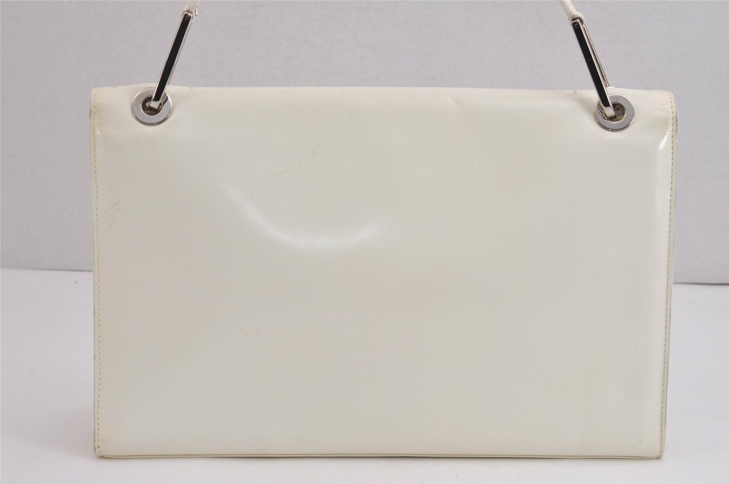 Authentic GUCCI Vintage Shoulder Hand Bag Purse Leather White Junk 6393J