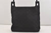 Authentic GUCCI Vintage Shoulder Hand Bag Purse GG Nylon Leather Black 6394J
