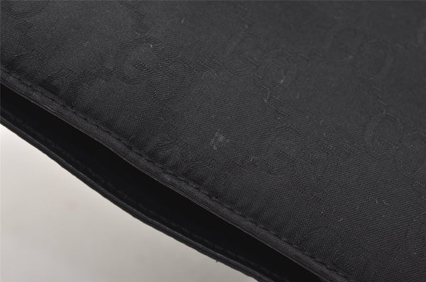 Authentic GUCCI Vintage Shoulder Hand Bag Purse GG Nylon Leather Black 6394J