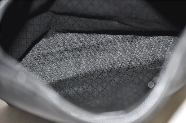 Authentic GUCCI Vintage Shoulder Hand Bag Purse GG Nylon Leather Black 6394J