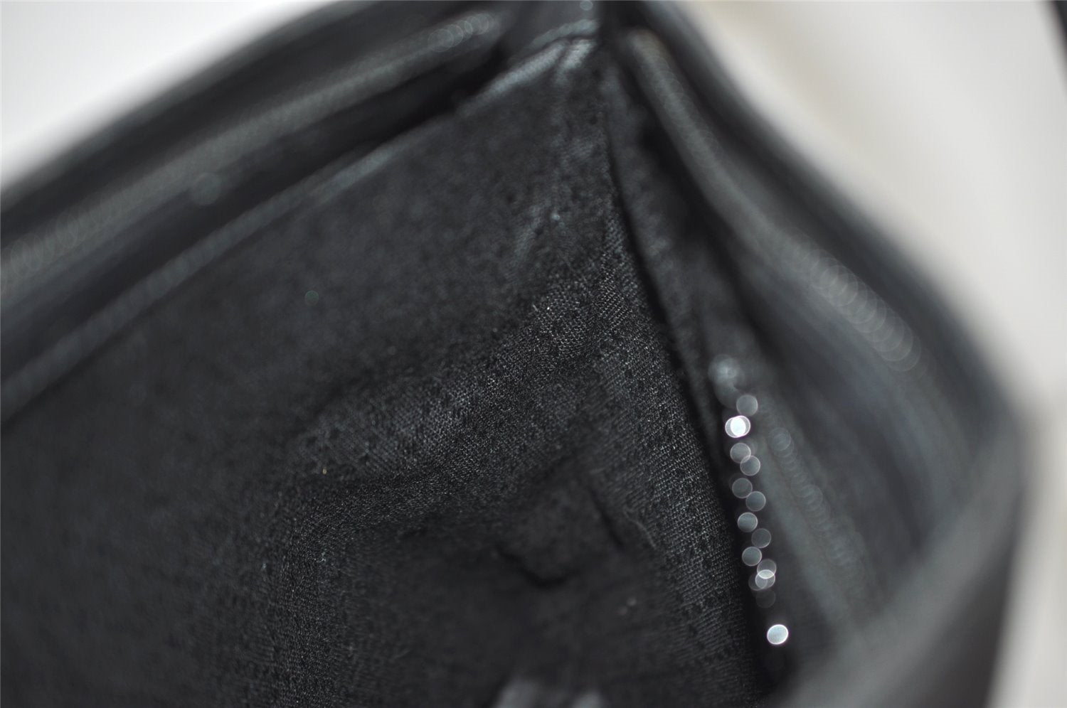 Authentic GUCCI Vintage Shoulder Hand Bag Purse GG Nylon Leather Black 6394J