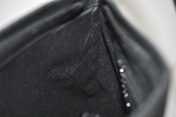 Authentic GUCCI Vintage Shoulder Hand Bag Purse GG Nylon Leather Black 6394J