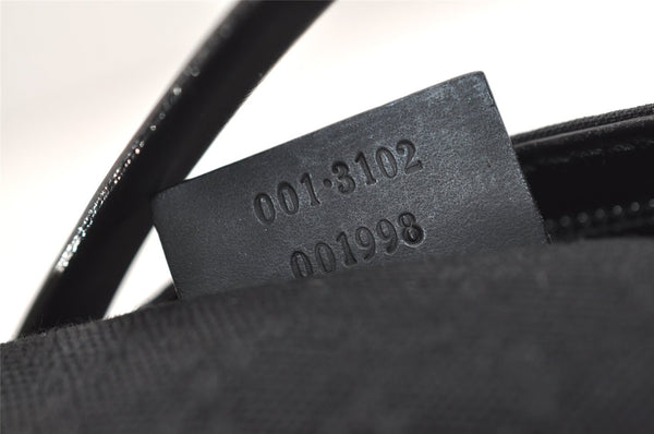 Authentic GUCCI Vintage Shoulder Hand Bag Purse GG Nylon Leather Black 6394J