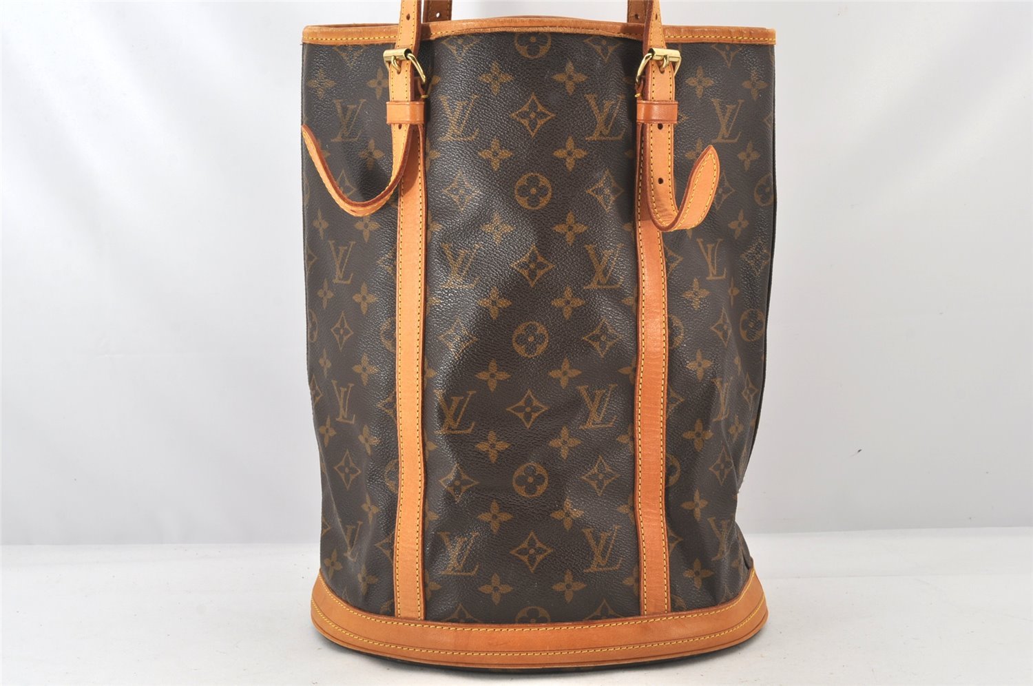 Authentic Louis Vuitton Monogram Bucket GM Shoulder Tote Bag M42236 Junk 6394K