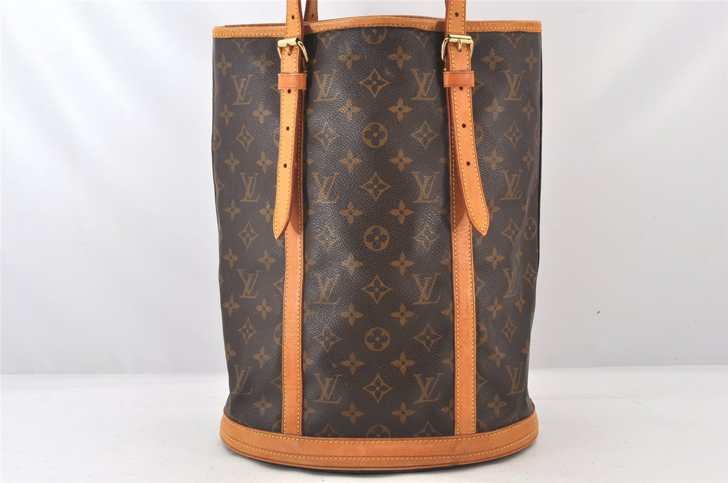 Authentic Louis Vuitton Monogram Bucket GM Shoulder Tote Bag M42236 Junk 6394K