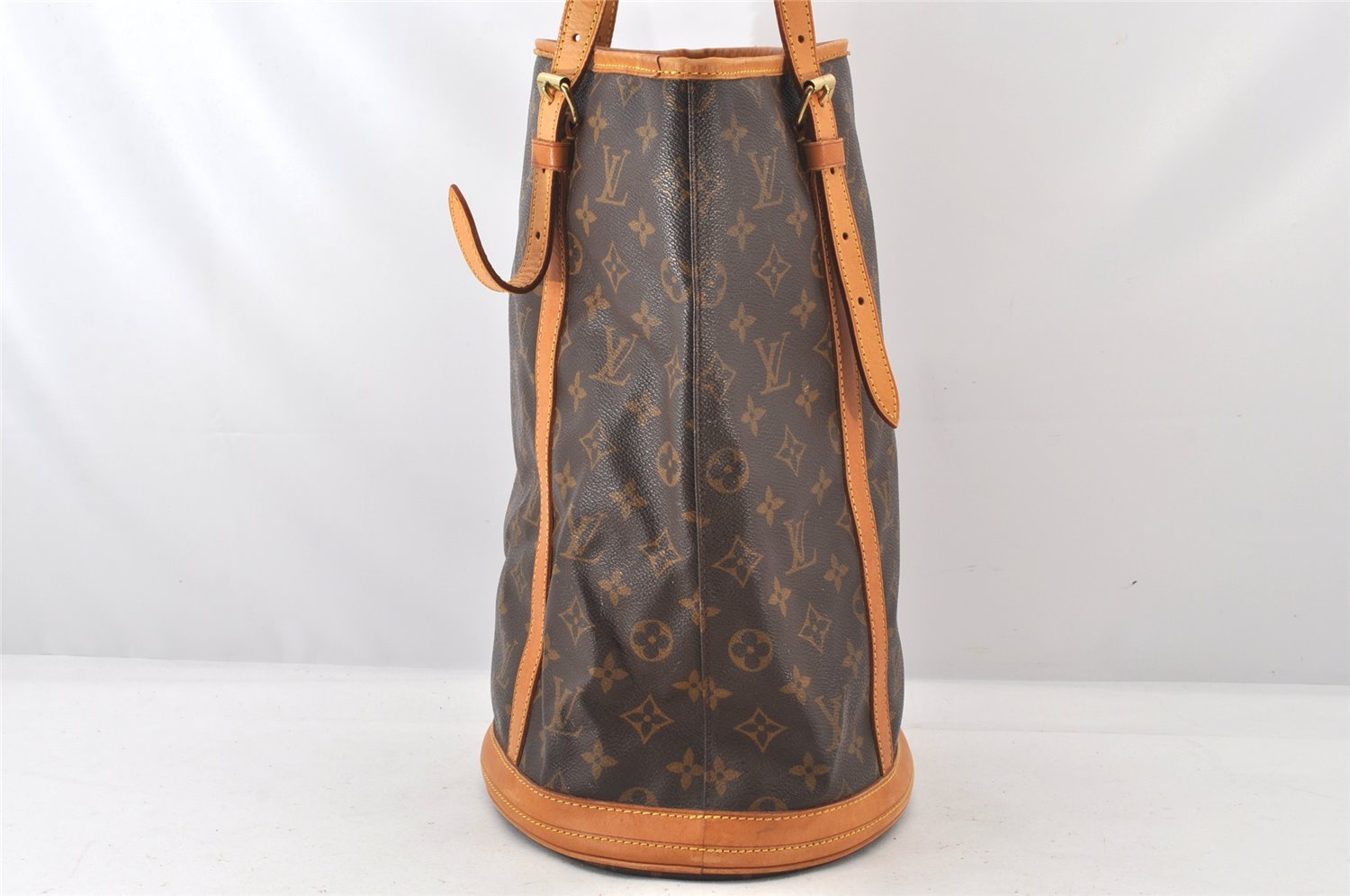Authentic Louis Vuitton Monogram Bucket GM Shoulder Tote Bag M42236 Junk 6394K