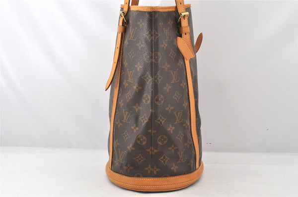 Authentic Louis Vuitton Monogram Bucket GM Shoulder Tote Bag M42236 Junk 6394K