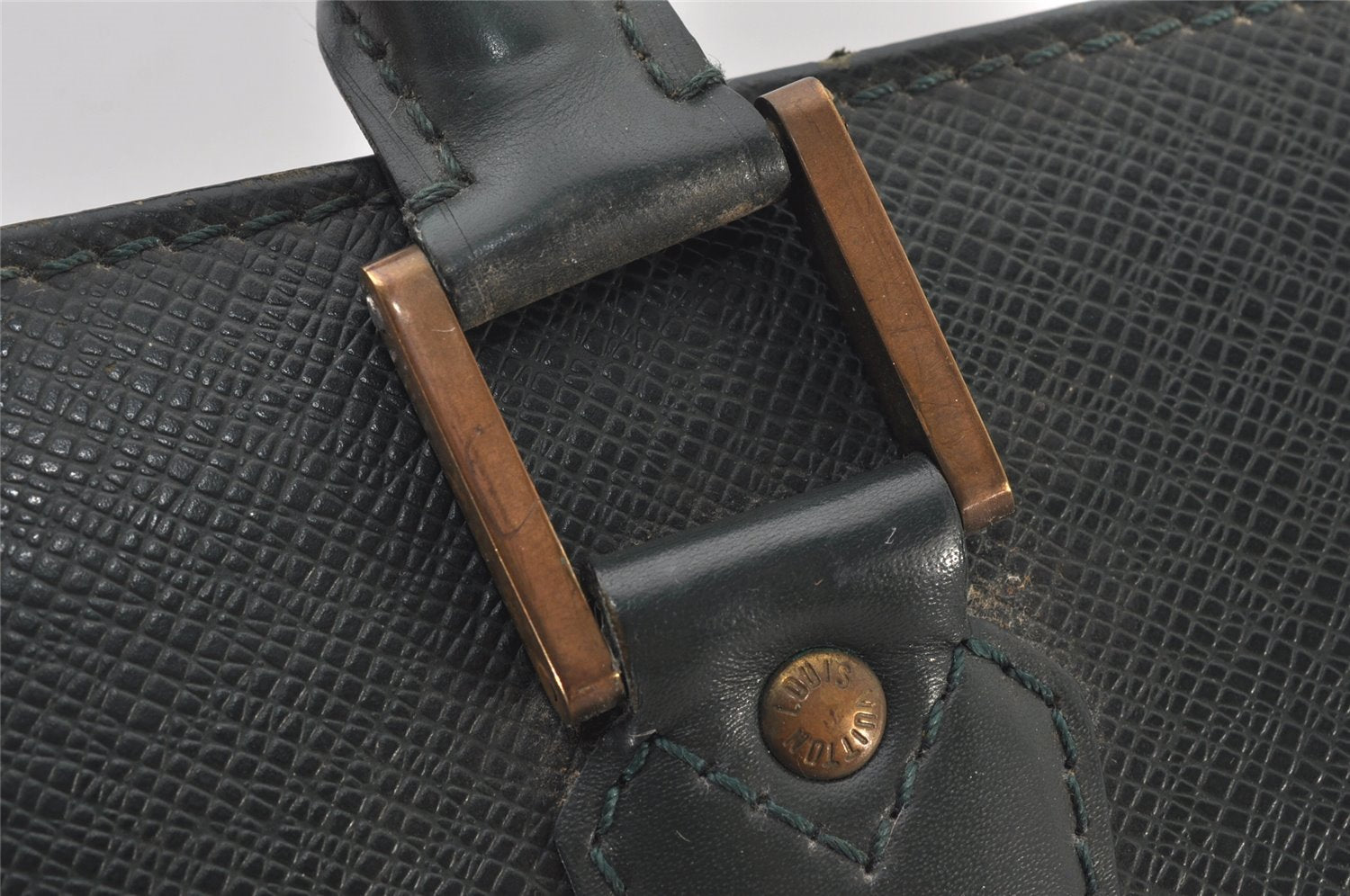 Auth Louis Vuitton Taiga Porte Documents Lozan 2Way Briefcase M30054 Green 6395K