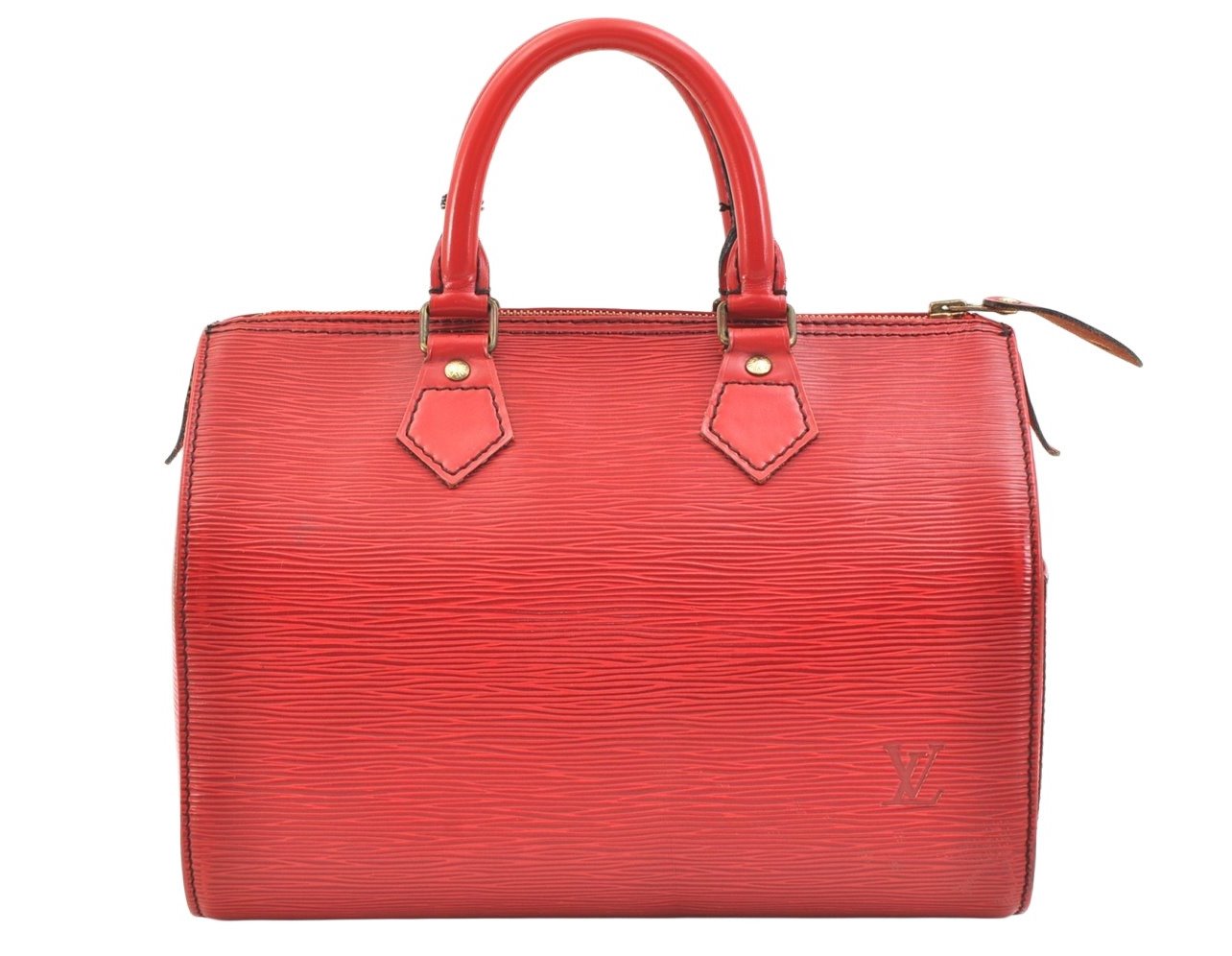 Authentic Louis Vuitton Epi Speedy 25 Hand Boston Bag Red M43017 LV 6398K