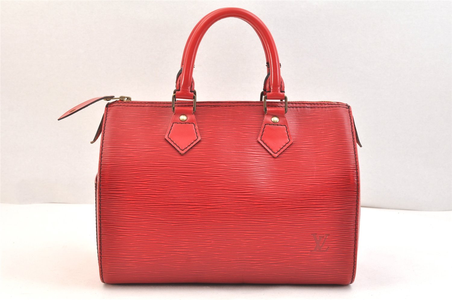 Authentic Louis Vuitton Epi Speedy 25 Hand Boston Bag Red M43017 LV 6398K