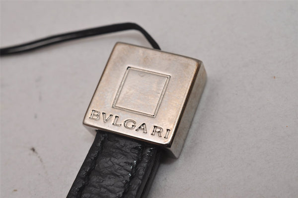 Authentic BVLGARI Vintage Leather Strap Black Box 6399I