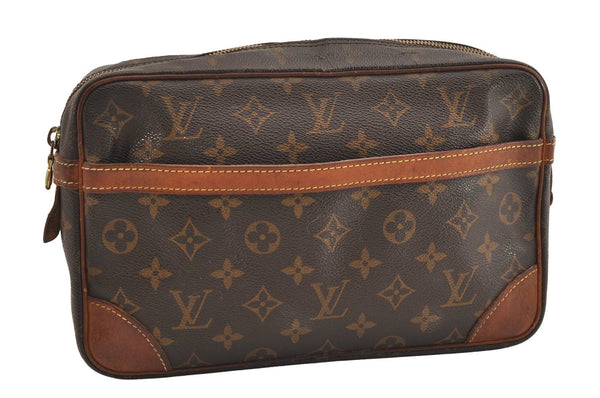 Authentic Louis Vuitton Monogram Compiegne 28 Clutch Hand Bag M51845 LV 6399J