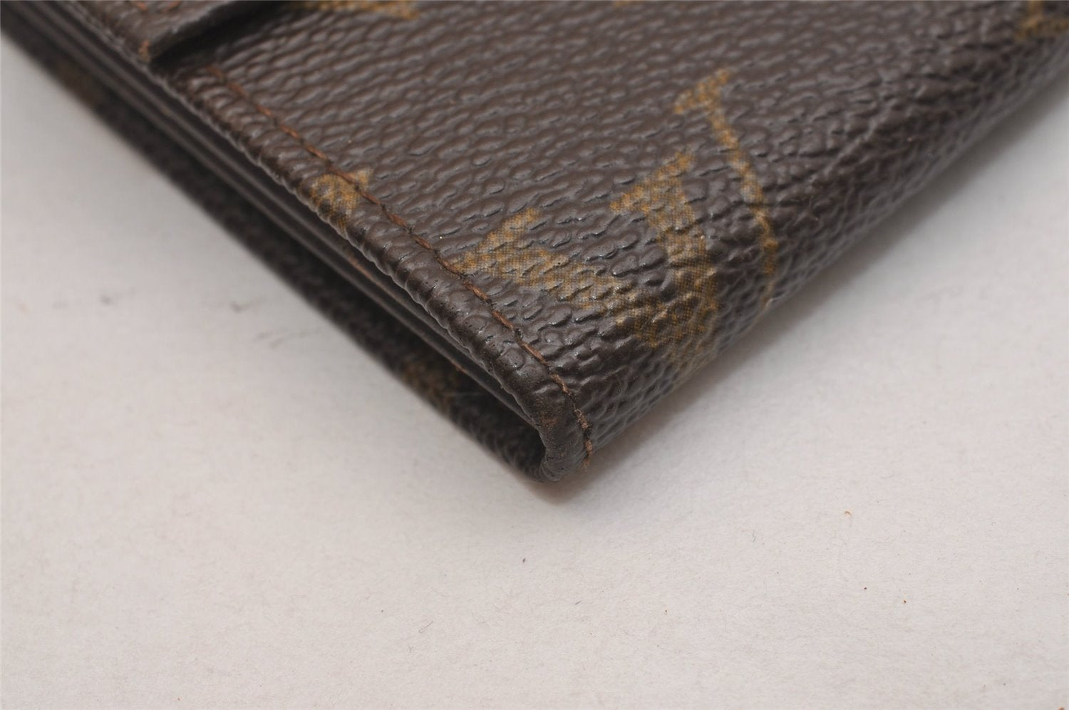 Louis Vuitton Monogram Pochette Porte Monnaie Credit Wallet Old Model Junk 6400J