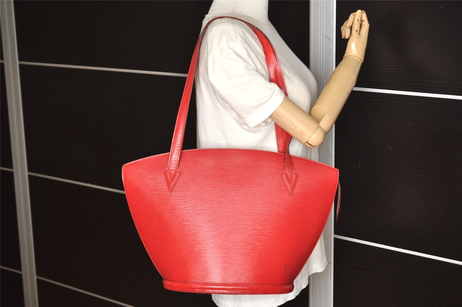 Auth Louis Vuitton Epi Saint Jacques Shopping Shoulder Bag Red M52267 LV 6400K