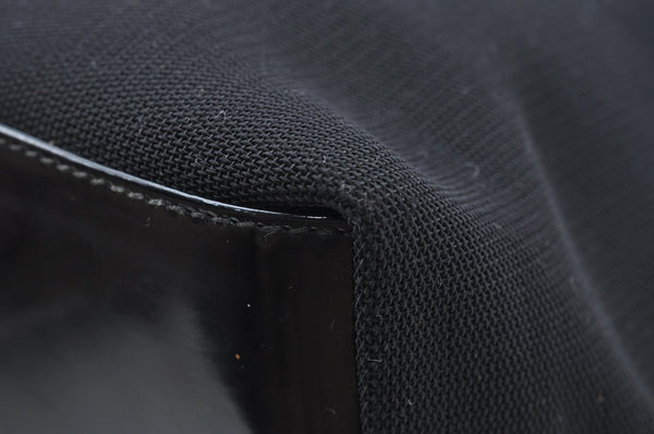 Authentic GUCCI Vintage Shoulder Hand Bag Purse Nylon Enamel Black Junk 6401I