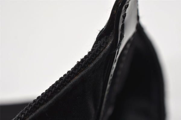 Authentic GUCCI Vintage Shoulder Hand Bag Purse Nylon Enamel Black Junk 6401I