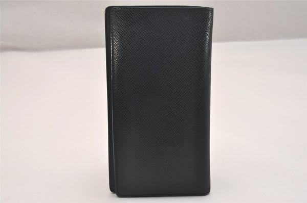 Authentic Louis Vuitton Taiga Portefeuille Ron Long Wallet Black M32662 LV 6401J