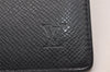 Authentic Louis Vuitton Taiga Portefeuille Ron Long Wallet Black M32662 LV 6401J